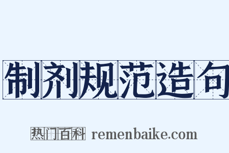 制剂规范造句是什么意思的图片